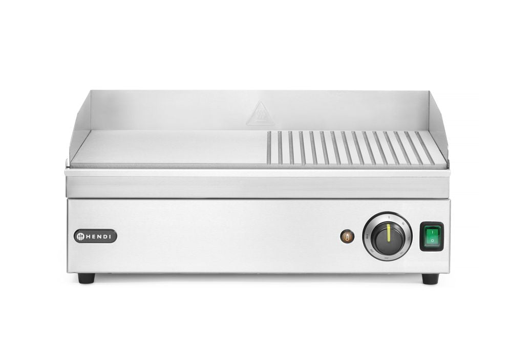 Stekpanna halvräfflad, HENDI, Kitchen Line, 220-240V/2400W, 527x404x(H)233mm
