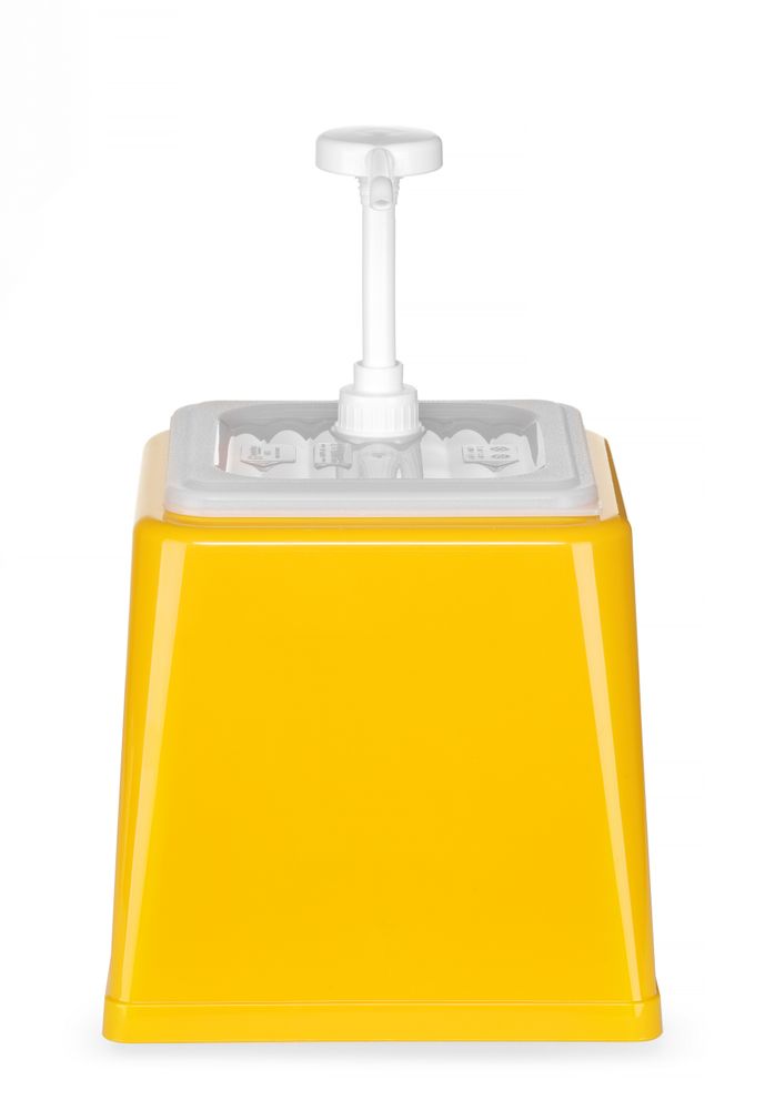 Såsdispenser med pump, HENDI, 2,5L, Gul, 230x210x(H)327mm