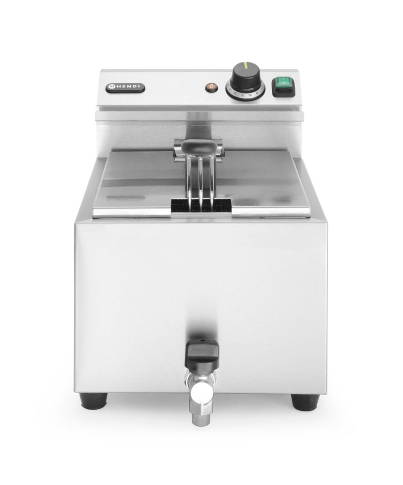 HENDI Fritös med avtappningskran, Profi Line, 8L, 230V/3500W