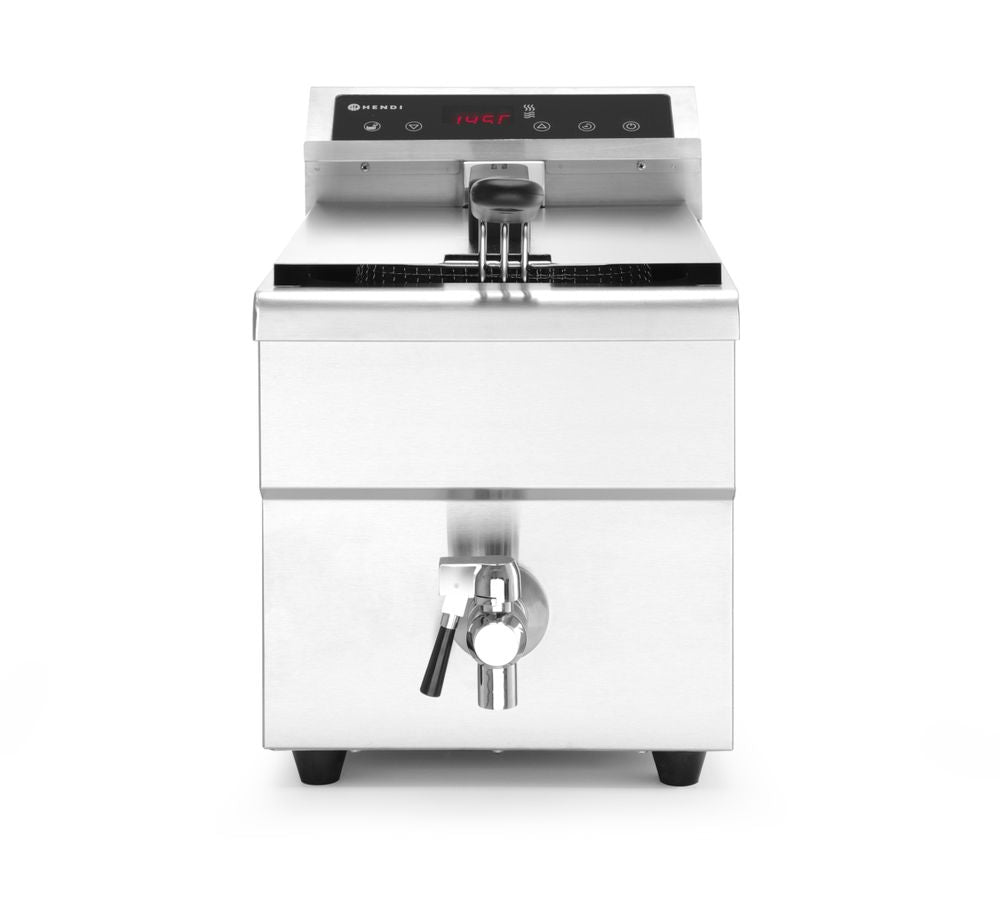 HENDI Induktionsfritös med avtappningskran, 8L, 230V/3500W