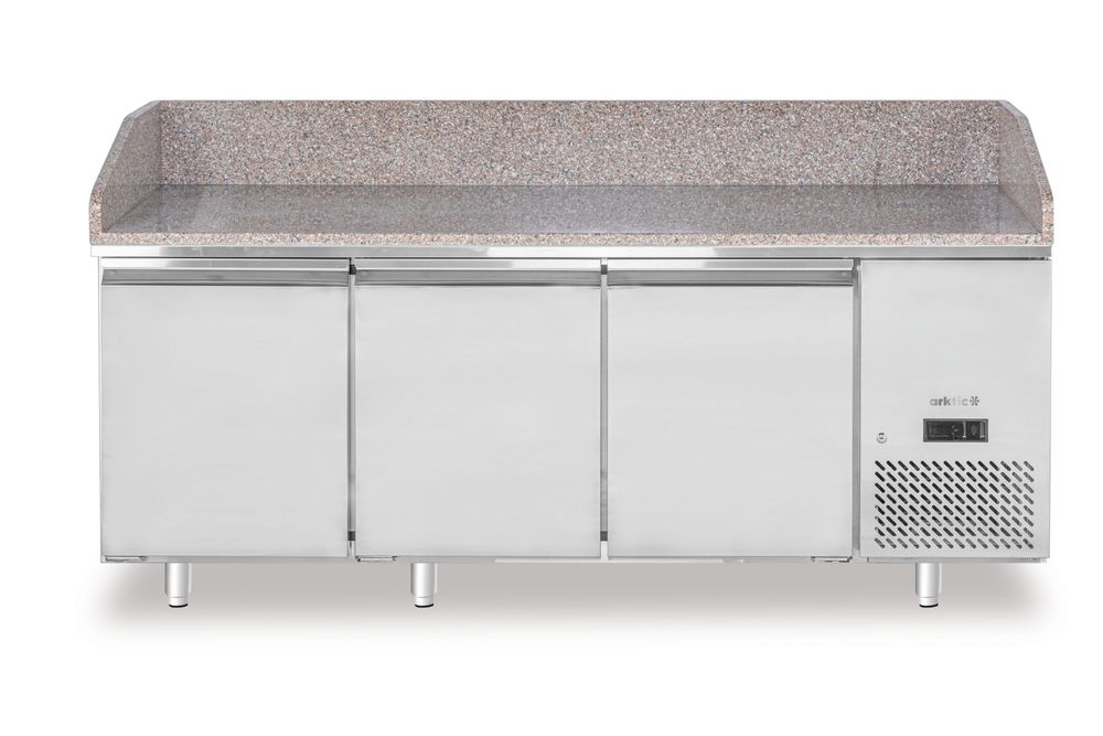 Pizza cooling table with granite worktop, 3-doors