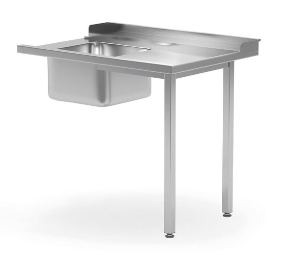 Pass-through dishwasher table with sink
