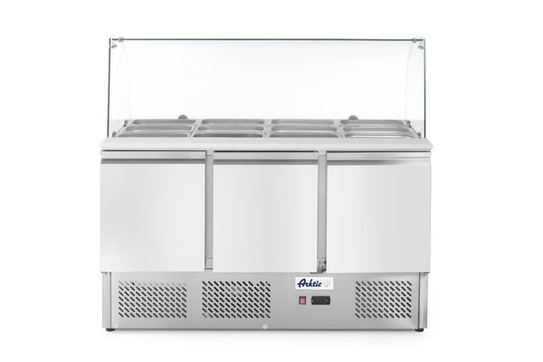 Arktic Salladsdisk med tre dörrar och glasdisplay, 380 l, 230 V/310 W, 1390 x 702 x (H) 1330 mm