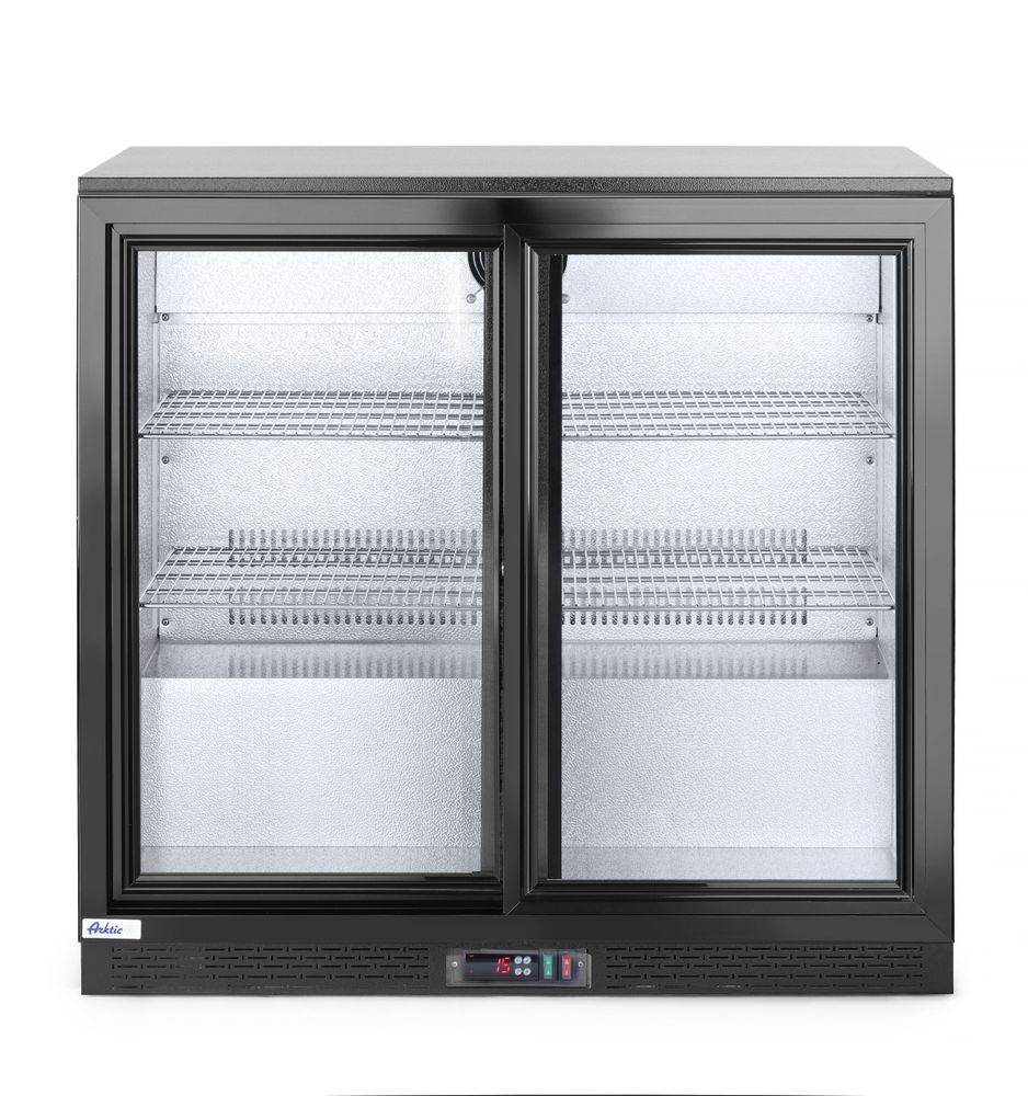 Kylskåp med barfunktion och dubbla skjutdörrar, Arktic, 158L, Svart, 220-240V/160W, 900x520x(H)865mm