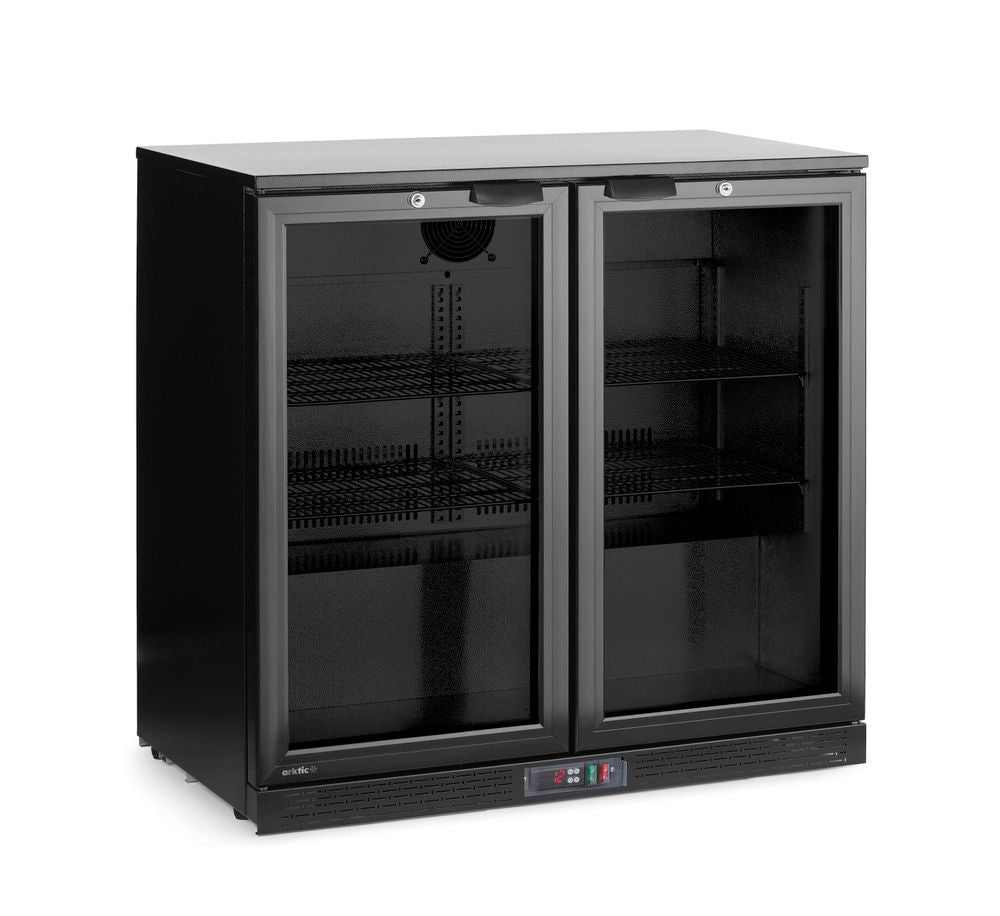 Back bar refrigerator double-door, Arktic, 158L, Black, 220-240V/160W, 900x530x(H)870mm