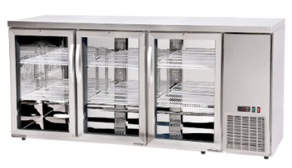 Refrigerated bar counter, glass doors