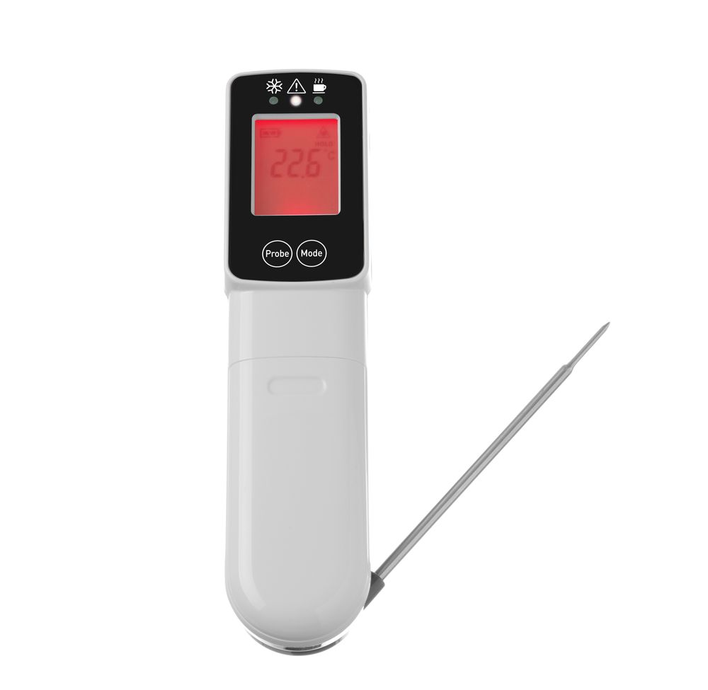 Infraröd termometer med sond, HENDI, 39x53x(H)158mm