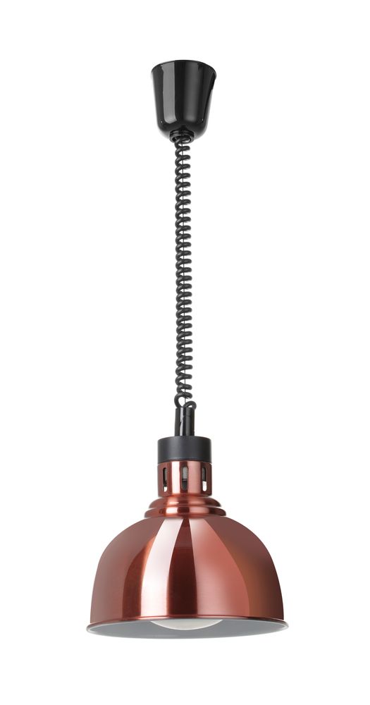 Rise and fall heat lamp, dome-shaped