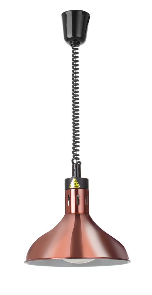 Rise and fall heat lamp, bell-shaped