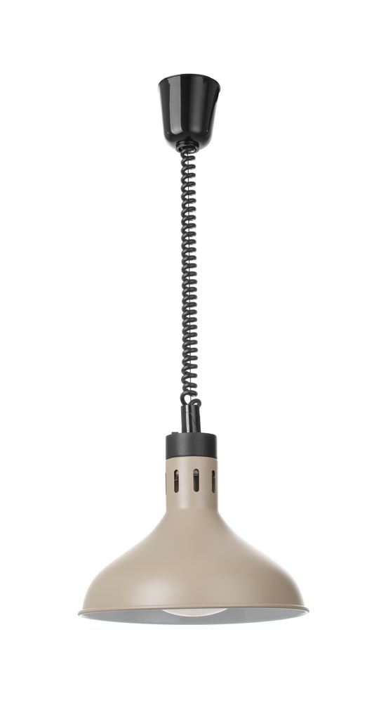 Rise and fall heat lamp, bell-shaped