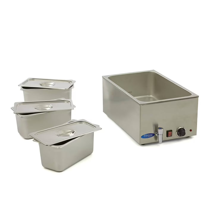 MAXIMA Bain Marie med kran - Inkl. 3 x 1/3 GN Set