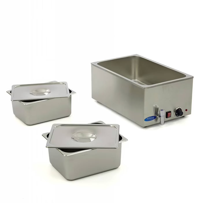 MAXIMA Bain Marie med kran - Inkl. 2 x 1/2 GN Set