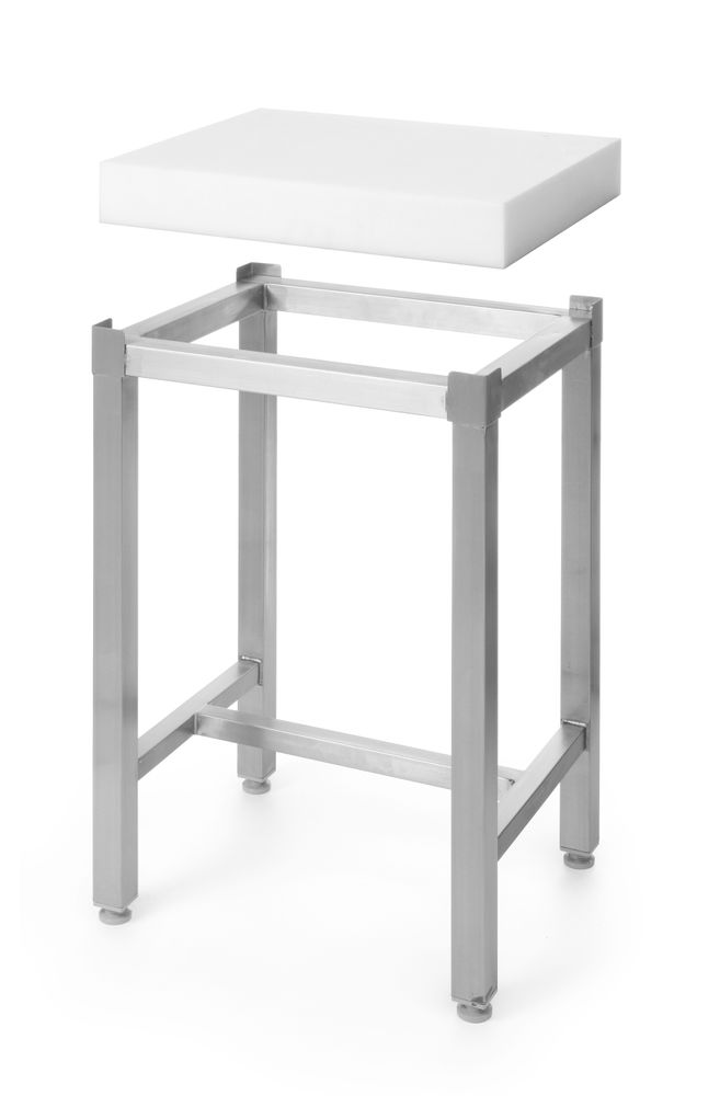 Slaktblock i polyeten med bas, HENDI, 505656 + 505670, Vit, 500x400x(H)800mm