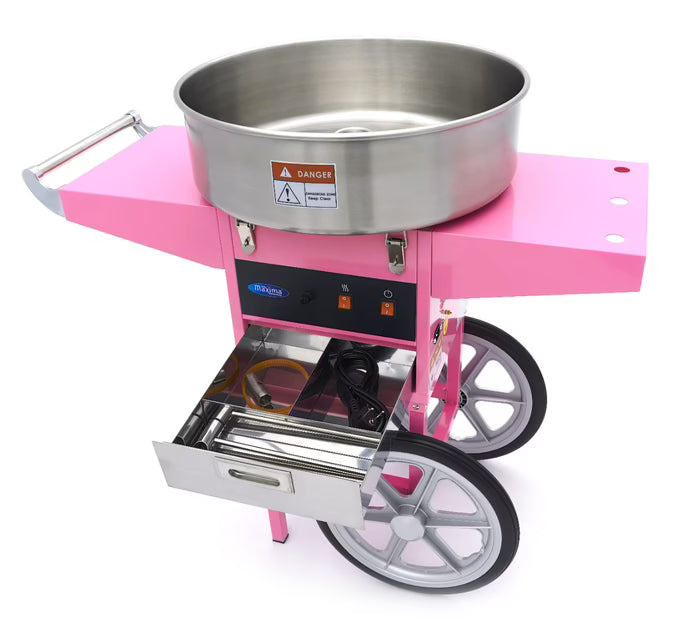 MAXIMA Sockervaddsmaskin med Vagn - Ø 52cm Rosa