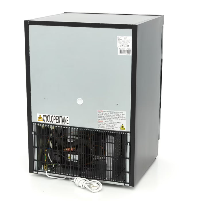 MAXIMA Frys 200L - 2 fasta hyllor - Svart