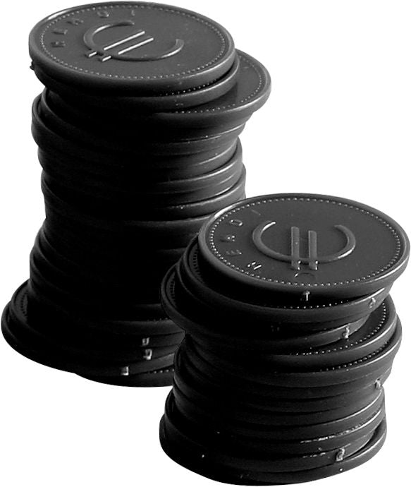 Myntpoletter – 100 st., BarUp, svart, 100 st., ⌀25 mm