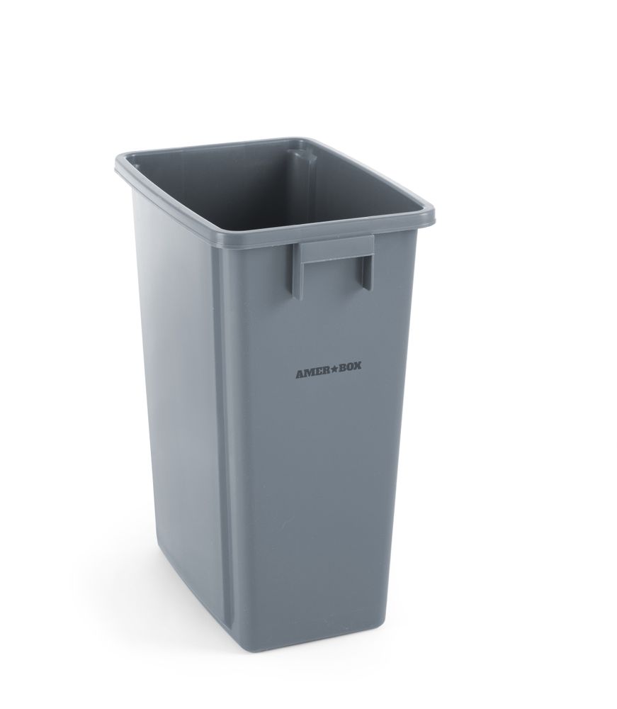 Smal papperskorg, AmerBox, 60L, ljusgrå, 455x315x(H)580mm