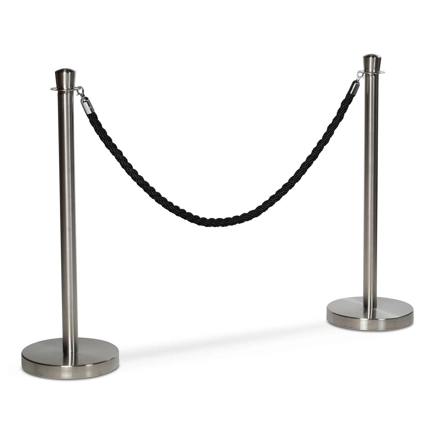 Flätat rep till köstolpe, Svart/silver - 150cm