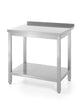 Hendi Väggbord med hyllplan – bultad, djup 600 mm, Profi Line, 800x600x(H)850mm