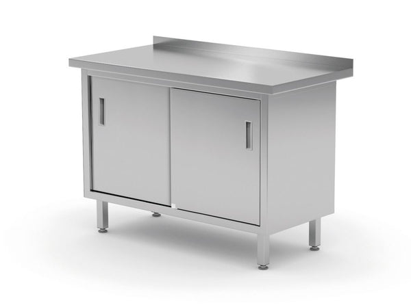 Work cabinet with sliding doors, bolted