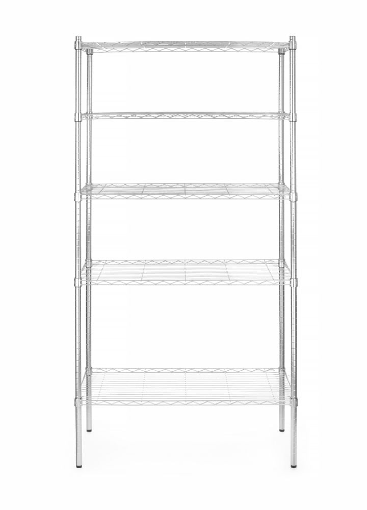 Förvaringsställ med 5 hyllor, HENDI, Krom, 910x455x(H)1830mm