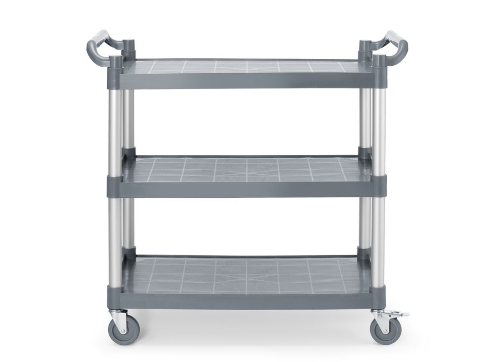 Servicevagn i polypropen med 3 hyllor, stor, AmerBox, 1010x500x(H)960mm