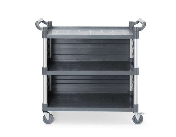 AmerBox Servicevagn i polypropen med 3 hyllor, stor, inklusive hyllpaneler på sidorna, 1010x500x(H)960mm