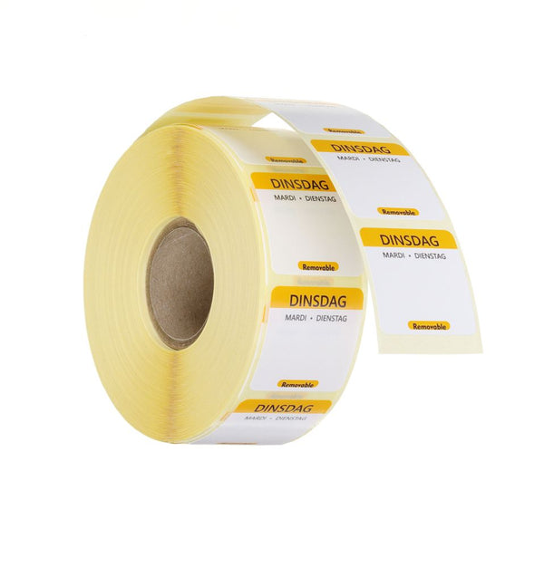 Daily food safety labels, multi-use, easy removable