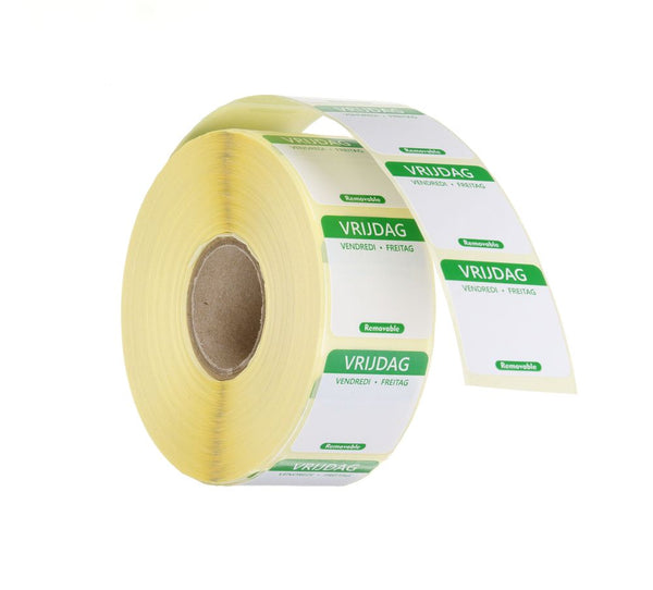 Daily food safety labels, multi-use, easy removable