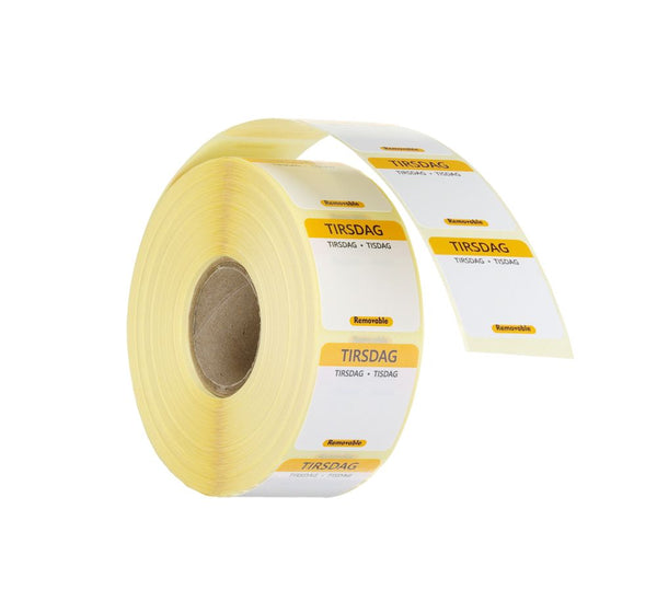 Daily food safety labels, multi-use, easy removable
