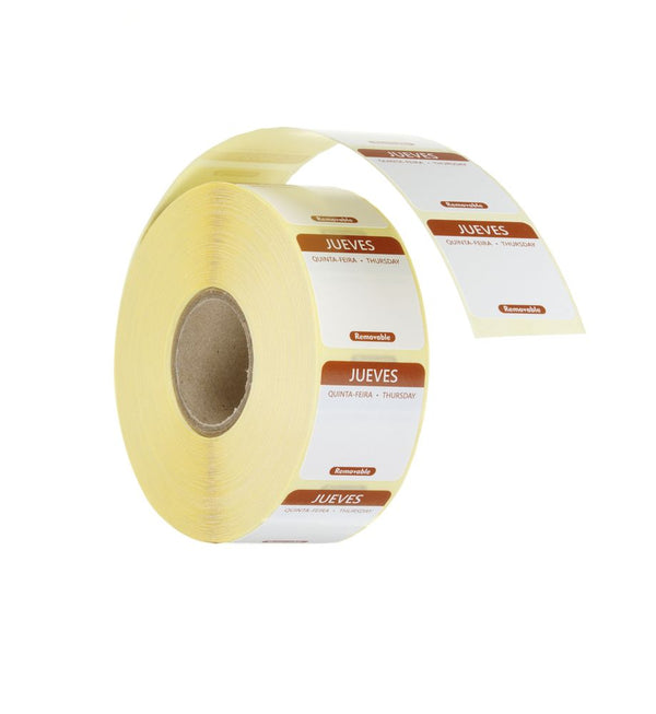 Daily food safety labels, multi-use, easy removable