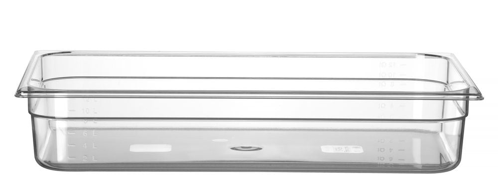 Behållare GN 1/1 polykarbonat, HENDI, Profi Line, GN 1/1, 14L, Transparent, 530x325x(H)100mm