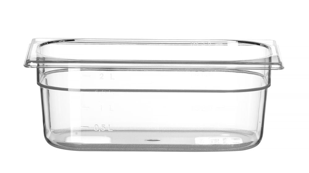 Behållare GN 1/4 polykarbonat, HENDI, Profi Line, GN 1/4, 2,8L, Transparent, 265x162x(H)100mm