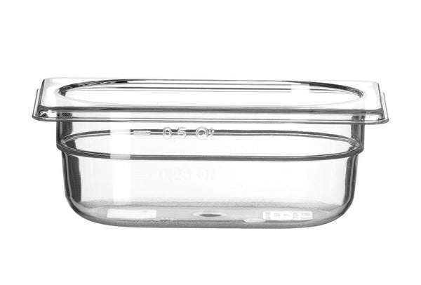 Hendi Behållare GN 1/9 polykarbonat, Profi Line, GN 1/9, 0,6L, Transparent, 176x108x(H)65mm