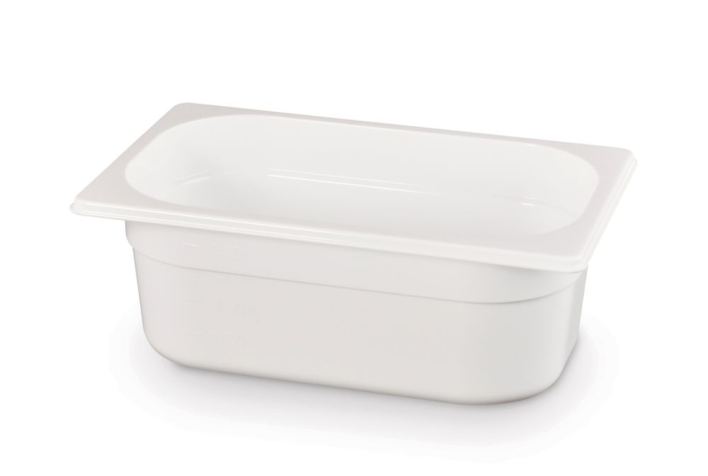 Behållare GN 1/4 vit polykarbonat, HENDI, GN 1/4, 2,8L, Vit, 265x162x(H)100mm