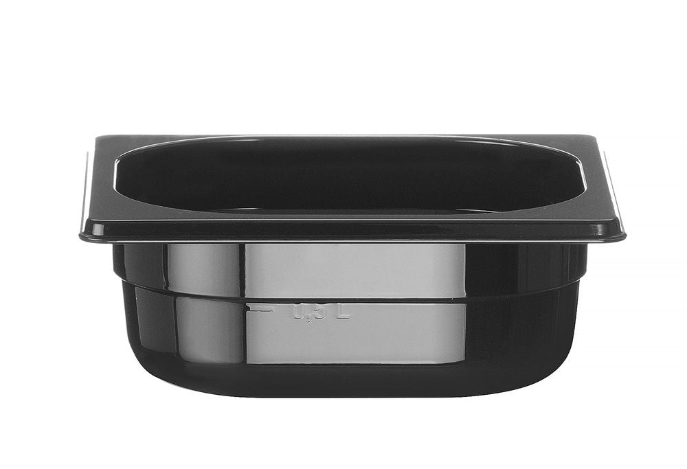 Behållare GN 1/6 svart polykarbonat, HENDI, Profi Line, GN 1/6, 1L, Svart, 176x162x(H)65mm