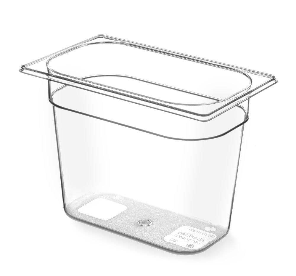 Behållare GN 1/4 Tritan, HENDI, GN 1/4, 5,5L, Transparent, 265x162x(H)200mm