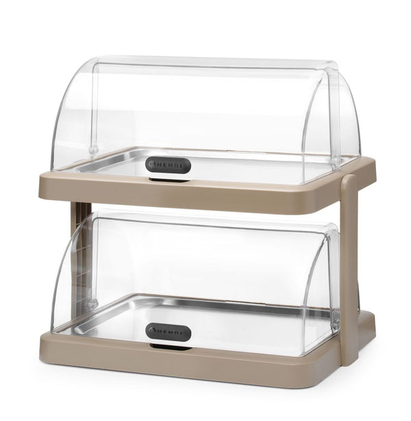 Hendi Dubbel kyldisplay med roll-top Duo UNIQ, designad av Robert Bronwasser, Beige, 480x355x(H)480mm, Rektangulär