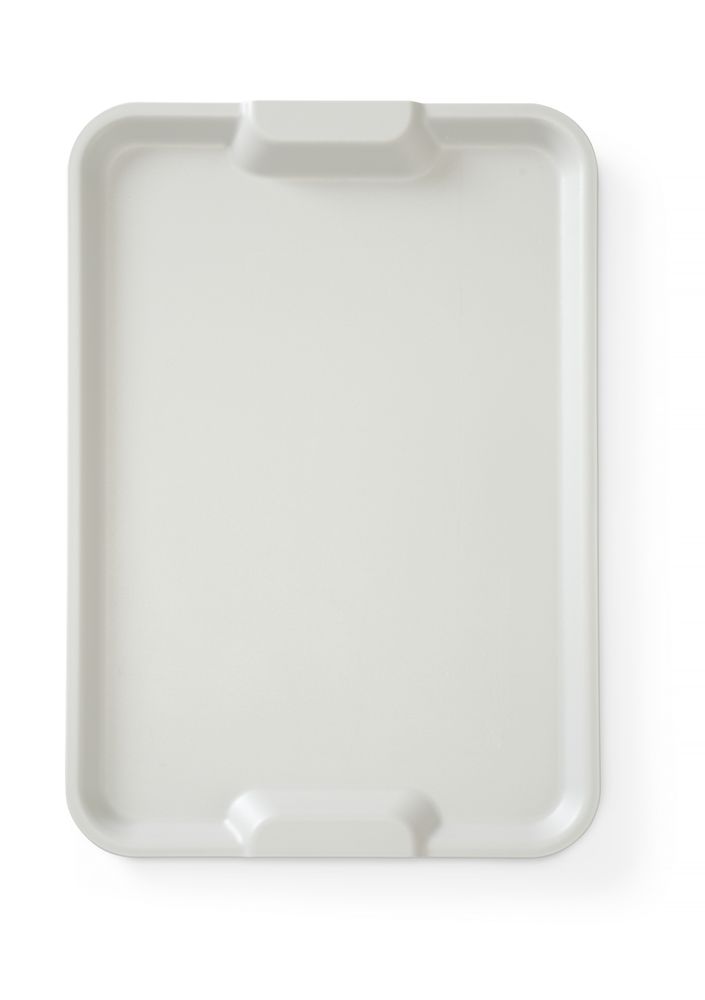 Polypropylenbricka, Euronorm, med profilhandtag, HENDI, ljusgrå, 530x370x(H)28mm