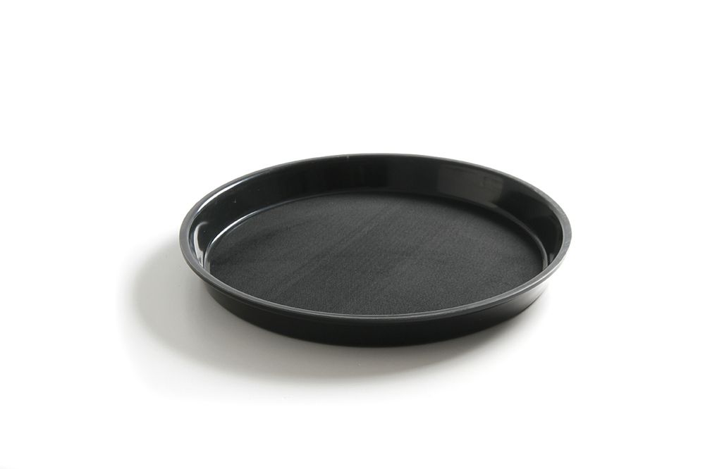 Serveringsbricka, rund, halkfri, hög kant, svart, HENDI, ⌀360x(H)39mm