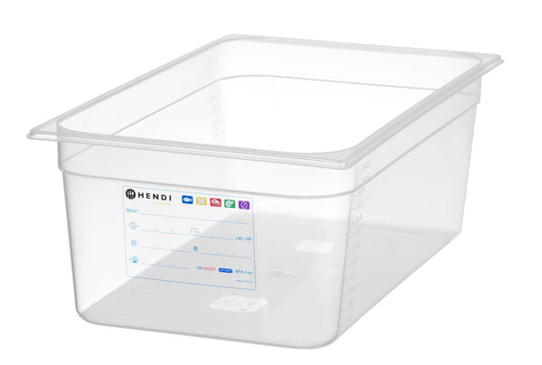 Hendi Behållare GN 1/1 HACCP, GN 1/1, 28L, Transparent, 530x325x(H)200mm