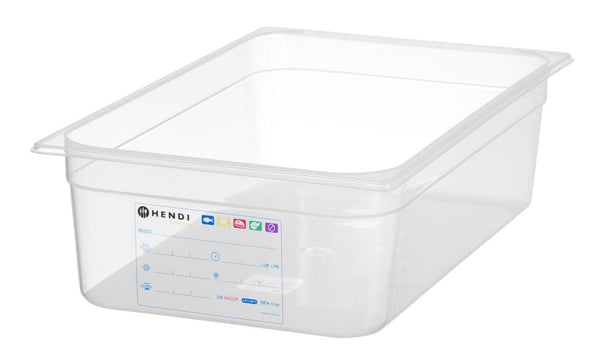Hendi Behållare GN 1/1 HACCP, GN 1/1, 21L, Transparent, 530x325x(H)150mm
