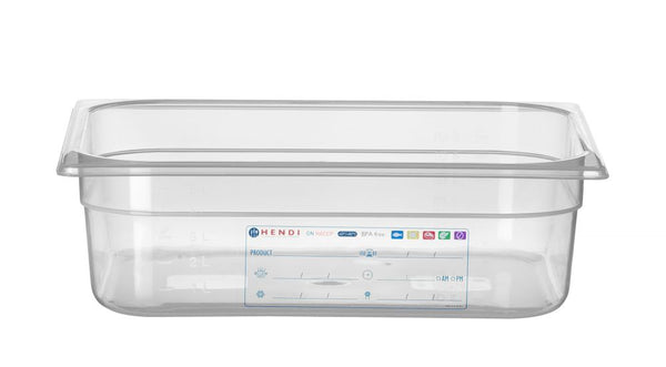 Hendi Behållare GN 1/2 HACCP, GN 1/2, 6,5L, Transparent, 325x265x(H)100mm