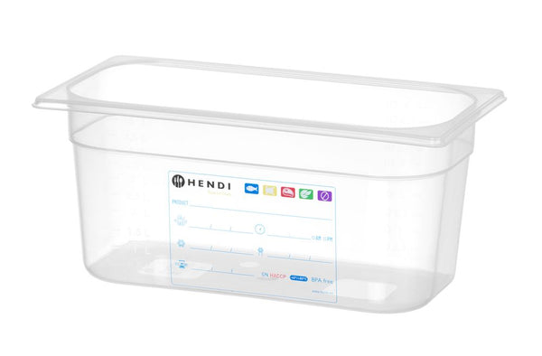 Hendi Behållare GN 1/3 HACCP, GN 1/3, 5,7L, Transparent, 325x176x(H)150mm