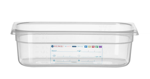 Hendi Behållare GN 1/3 HACCP, GN 1/3, 4L, Transparent, 325x176x(H)100mm