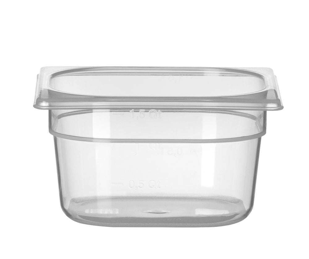 Behållare GN 1/6 polypropen, HENDI, Profi Line, GN 1/6, 1,6L, Transparent, 176x162x(H)100mm