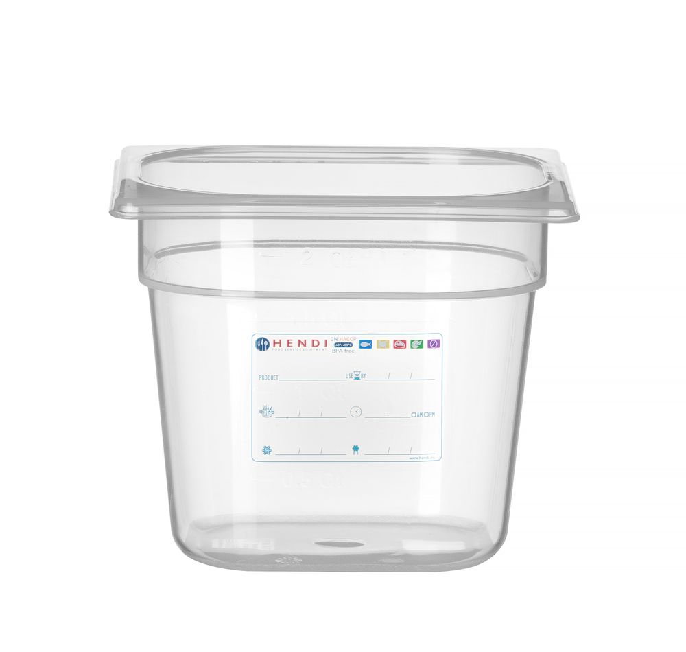 Behållare GN 1/6 HACCP, HENDI, GN 1/6, 2,4L, Transparent, 176x162x(H)150mm
