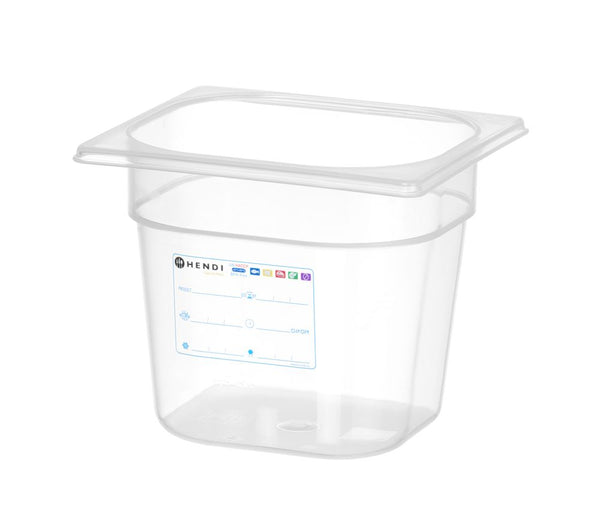 Hendi Behållare GN 1/6 HACCP, GN 1/6, 2,4L, Transparent, 176x162x(H)150mm