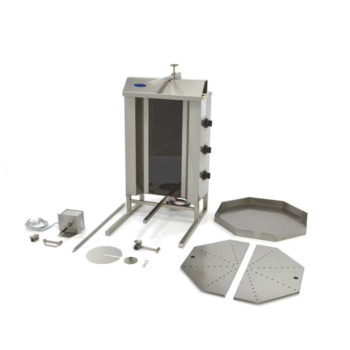 Elektrisk kebabgrill - 3 brännare - 30 kg kött MAXIMA