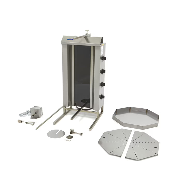 Elektrisk kebabgrill - 4 brännare - 50 kg kött MAXIMA